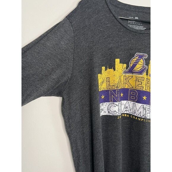 LA Lakers NBA Champions 2020 Shirt Men’s 2XL Black Long Sleeve Majestic Threads - Picture 3 of 8